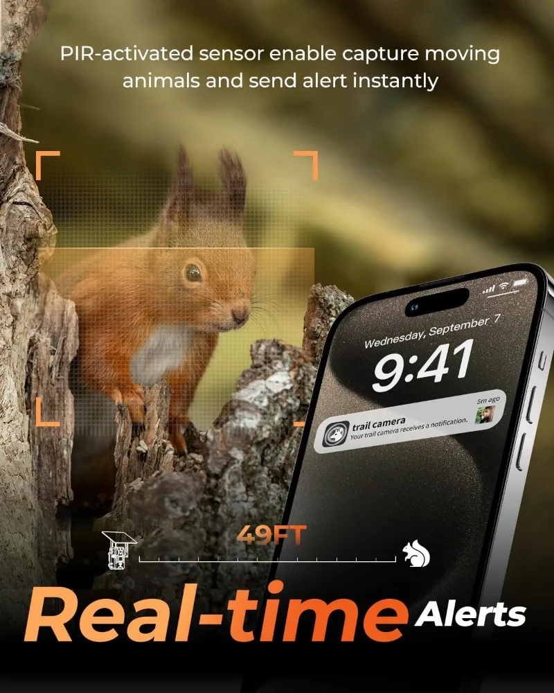 Wildlife Camera 4G Integrated Solar Powered 30MP 4K Night Vision Trail Camera Phone APP 120 Detection Angle Motion Sensors Cam hunting trail camera trail camera