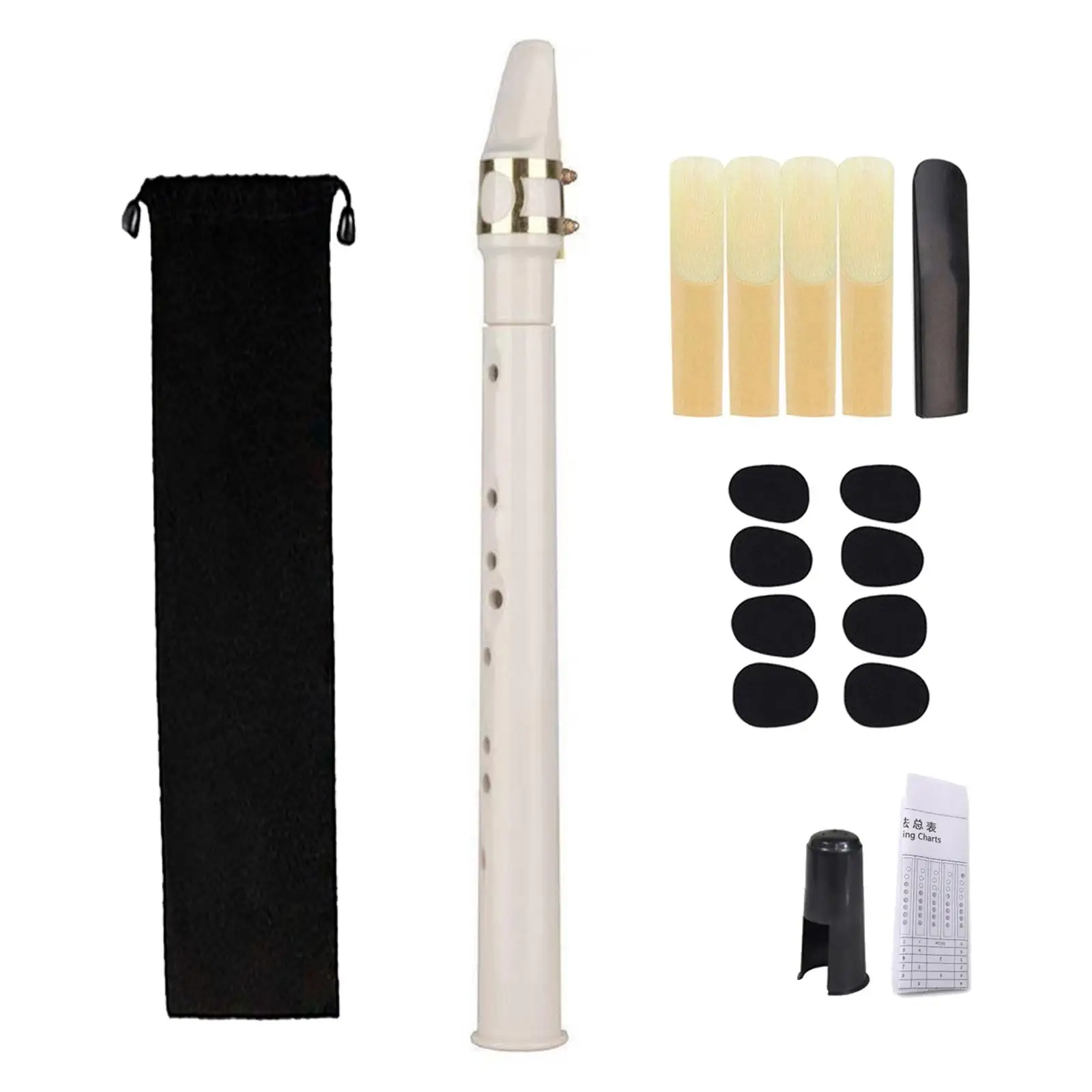 Mini Pocket Saxophone Portable Sax Fingering Charts Saxophone Instrument Flute Woodwind Instrument for Instrument Players Adult