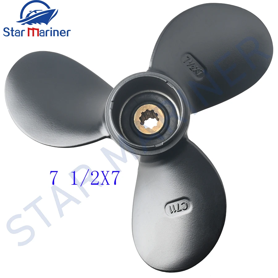 PROPELLER 3X7-1/2X7 7 1/2x7 For Suzuki Outboard Motor DF4 DF5 DF6 4HP 5HP 6HP Boat