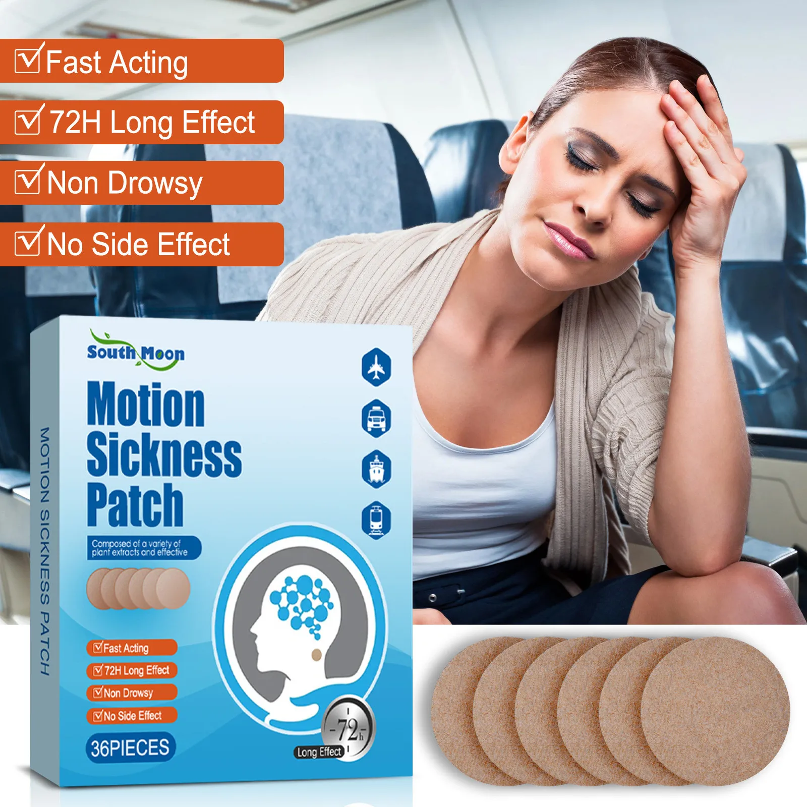 Motion Sickness Patches Bands Relief of Nausea Vomiting and Vertigo in Adults and Kids from Car Travel Seasick Healthy Care Gift motion sickness relief