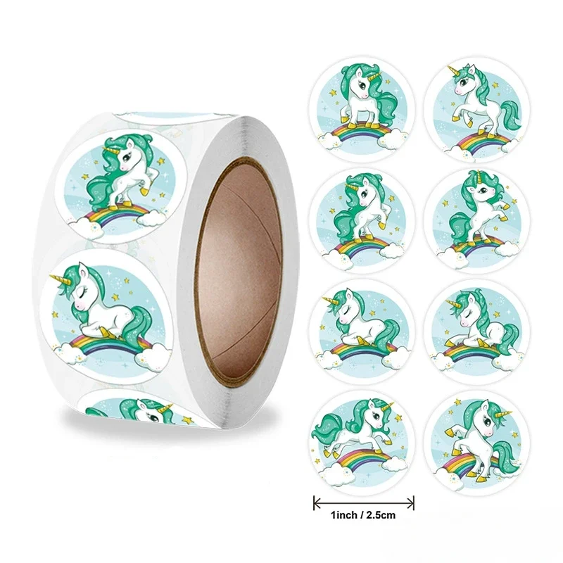 Cartoon Unicorn Stickers Children's Reward Stickers Teachers Encourage Students Gift Decorations and Labels 50-500pcs cartoon stickers cartoon sticker
