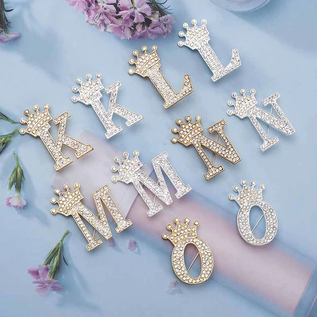 A-Z Personalized Crystal Letter Brooch Pin — Elegant Rhinestone Initial Jewelry For Gifts
