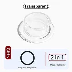 Magnetic Foldable Phone Grip Holder with Expanding Stand Feature (Transparent)