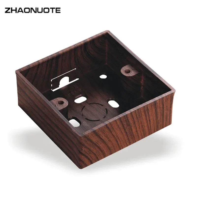 Retro Switch Outlet Bottom Box Wood Color 86 Type Switch Socket Junction Box Outstanding Wall Mounting 86X86X35mm