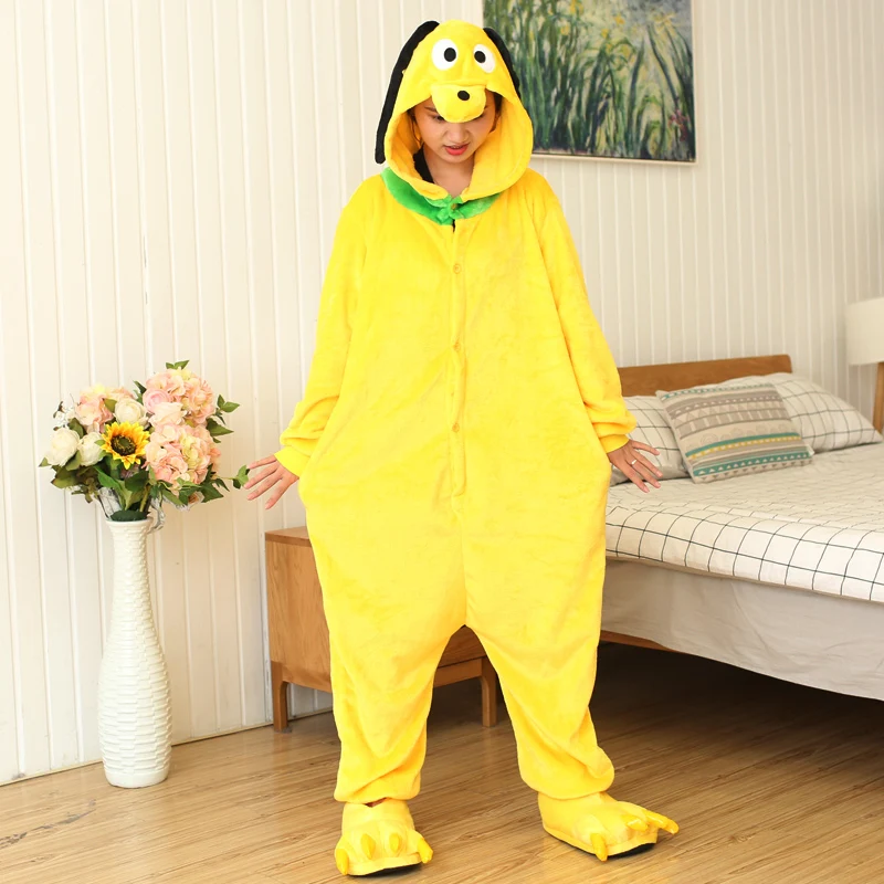 Frauen Cartoon Onesies Pluto Tier Pyjamas Kigurumi Onesie Für Erwachsene Weibliche Ganzkörper Pyjama Halloween Cosplay Kostüm – Detail 4