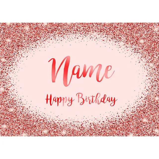 Birthday Banner Customize Photo Background Custom Name Silver Golden Pink Glitter Photophone Backdrops Party Decor Photocall Light Blue