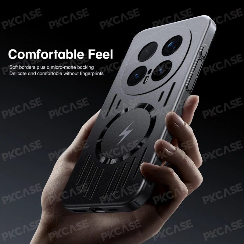 Hollow Metal Heat Dissipation Magnetic Phone Case - Breathable Cooling Shockproof Cover