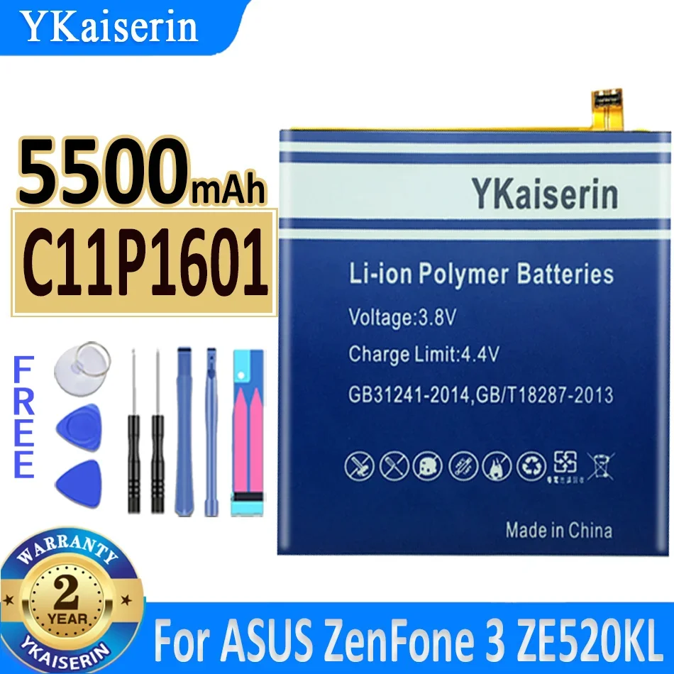 

Сменный аккумулятор 5500 мАч C11P1601 для ASUS ZenFone 3 ZenFone3 ZE520KL Z017DA Для ZenFone Live ZB501KL A007
