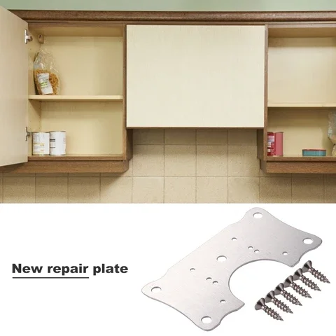 

Hinge Repair Plate with Mounting Screws Set Cabinet Cupboard Furniture Drawer Window Stainless Steel Plate Installer Repair