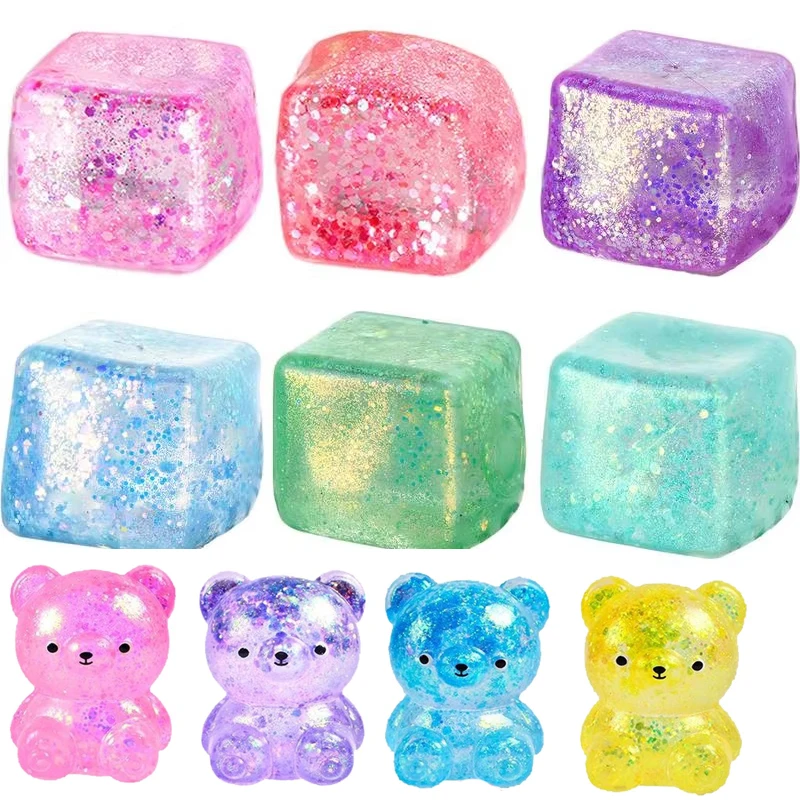 Maltose Cube Stress Squeeze Toy Decompression Small Ice Cubes Anti Stress Slow Rebound TPR Block
