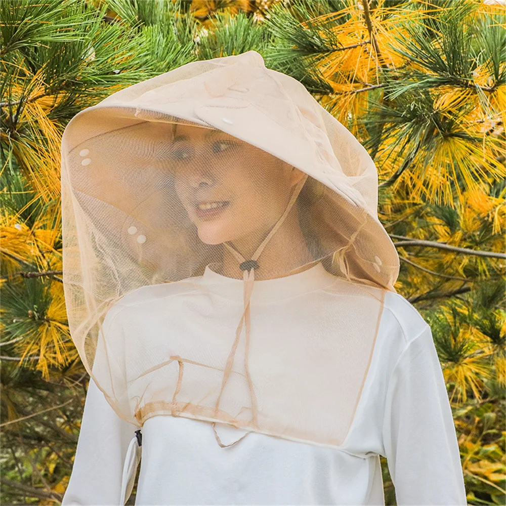 Mosquito-proof Fishing Hat Anti-insect Bite Net Yarn Hood Mosquito Insect Cap Beekeeping Sun Protection Breathable Camping Caps