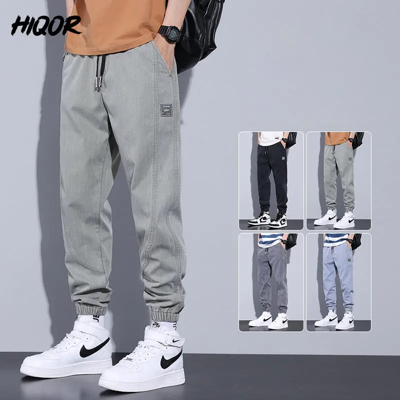

HIQOR 2023 Men's Harem Pants Spring Summer Thin Streetwear Trousers Male Cotton Jogging Sports Sweatpants Men Clothing Joggers
