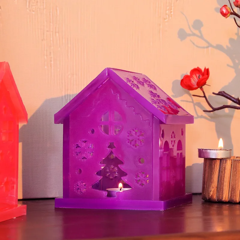 Moule En Silicone Pour Maison De Noël, Bougie D'épissure, Bricolage, Gypse, Décoration De Maison D'amour, Résine Cristal époxy, Rangement De Décoration De Maison