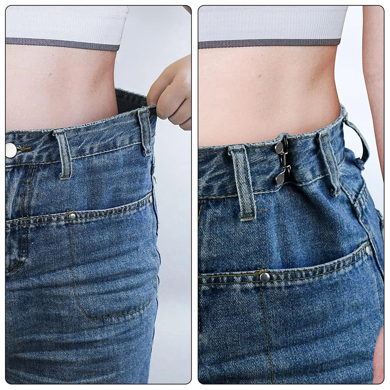 4 Set Pant Waist Tightener, Adjustable Waist Buckle Set Extra Button For  Jeans To Make Tighter Button Adjuster For Pants Jeans Skirts Sleeves