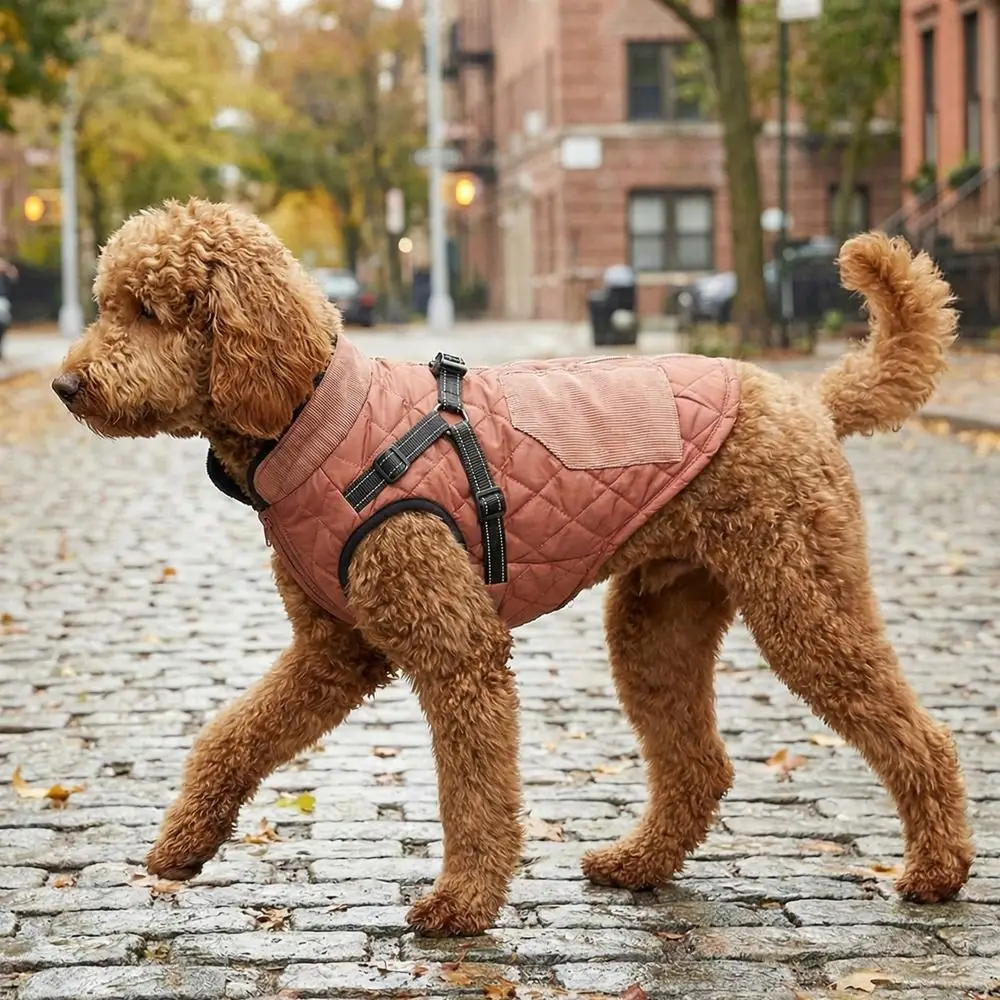 패션 조절 가능 백팩 겨울 강아지 재킷 반사 기능 따뜻한 플리스 애완견 코트 두꺼운 방풍 강아지 면 재킷 추운 날씨용