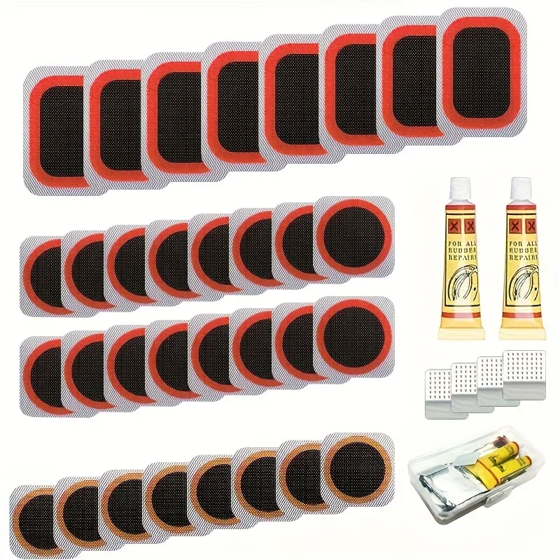 Bike Repair Kit with Vulcanizing Patches & Tools 1