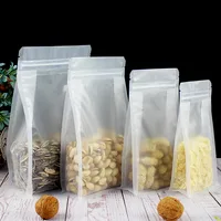 50PCS 3D Matte Frosted Plastic Visiable Bags Resealable Snack Coffee Cereals Tea Nuts Dried Fruits Meat Gifts Packaging Pouches 1