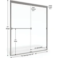 Classic Sliding Shower Door Fits 40 44 inch opening Clear Glass Silver Finish designed to repel water in the shower 1