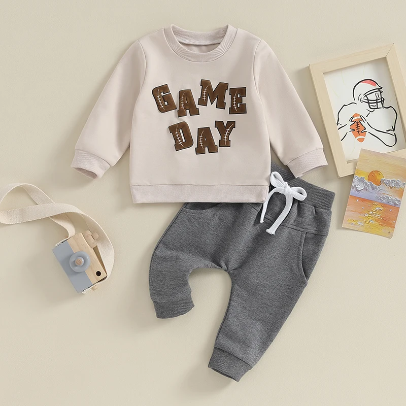

Toddler Baby Girl Boy Football Outfits Clothes 0 3 6 9 12 18 24Months 2t 3t Sweatshirt SweaterTop Pants Set Fall