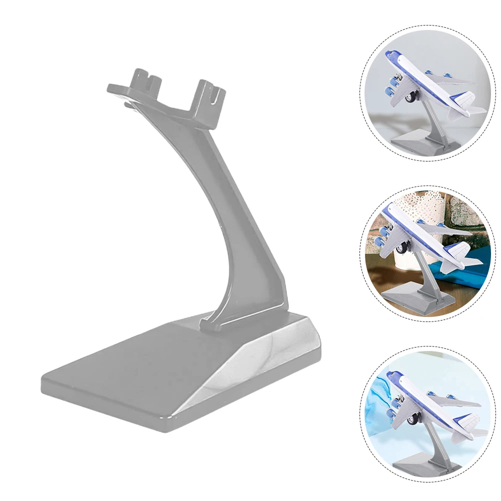 Supporti Per Modellini Aerei WOONEKY - Set 4 Espositori In Plastica Grigi 9,2x7,9x4,9cm