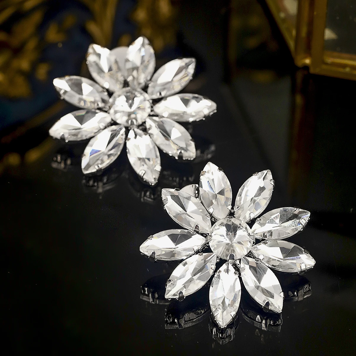 2 Stück/Set Kristallblumen-Haarspangen für Frauen und Mädchen, tägliche Haarnadel, Kopfbedeckung, Haarschmuck, festlicher Party-Schmuck als Geschenk – Detail 11