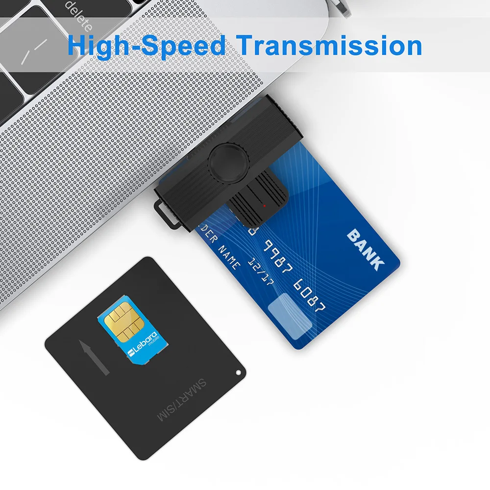 USB type c smart Card Reader memory ID Bank EMV electronic DNIE dni citizen sim cloner connector adapter for Mac OS、Windows