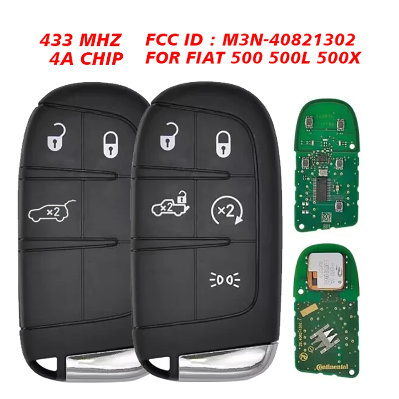 

Оригинальный Бесконтактный пульт дистанционного управления для Fiat 500 500L 500X 2016 Смарт Автомобильный ключ FCCID M3N-40821302 433 МГц 4A чип SIP22
