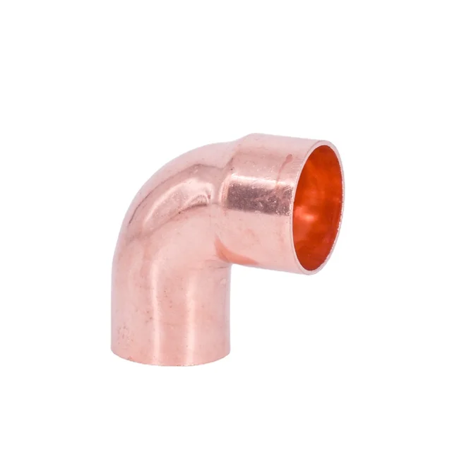 1/2 "5/8" 3/4 "7/8" 1 "16 19 22 28 35 42 54-108mm 솔더 컵에서 수 끝 구리 싱글 엔드 피드 90 도 엘보 에어컨