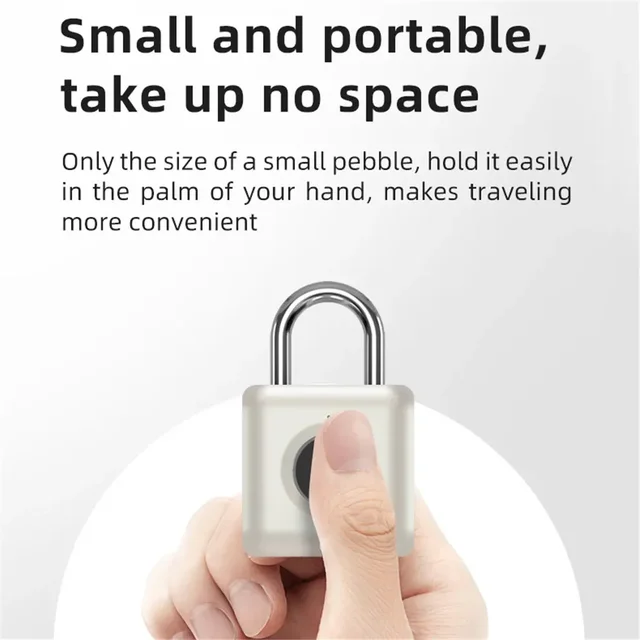 Mini Lock Fingerprint Smart Padlock Quick Unlock Keyless USB Rechargeable Door USB Keyless Fingerprint Lock for Luggage Case 5