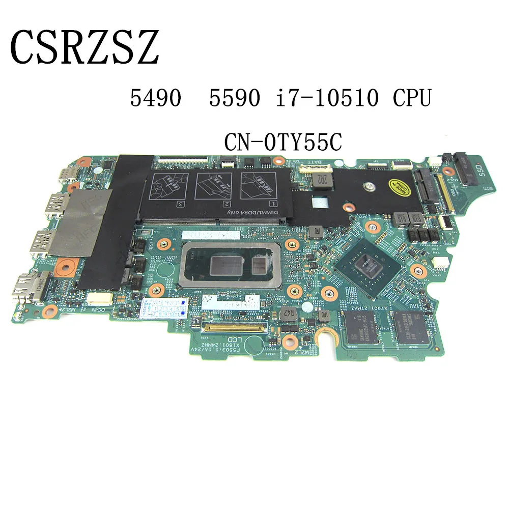 Cn-0Ty55C 0 Ty55C Ty55C Scheda Madre Per Notebook Per Dell Inspiron 5490 5590 Mothwerboard Per Laptop Con I7-10510 Cpu Testata