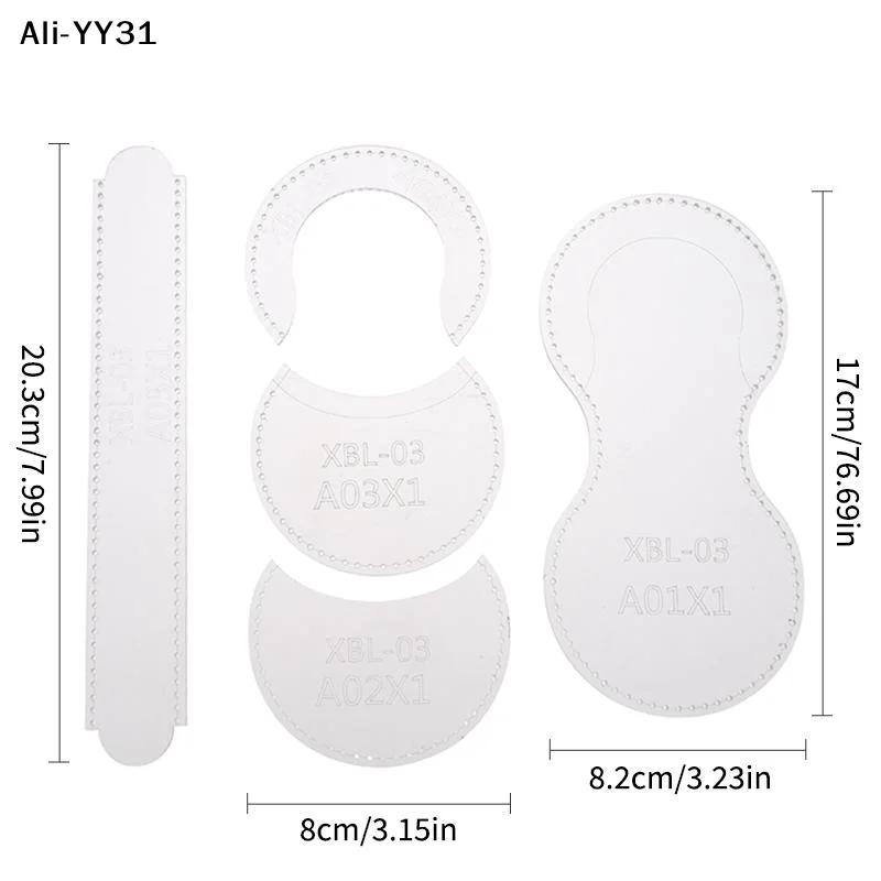 【Y3S】미니 동전 지갑 이어폰 보관 가방용 PU 공예 아크릴 템플릿 DIY 수제 바느질 스텐실 도구 DIY 만들기 초보자