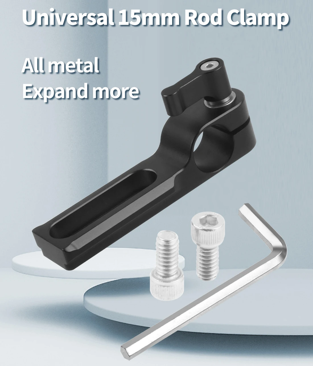Standard 15mm Single Rod Clamp Quick Release Adapter with NATO Safety Rail 1/4 S