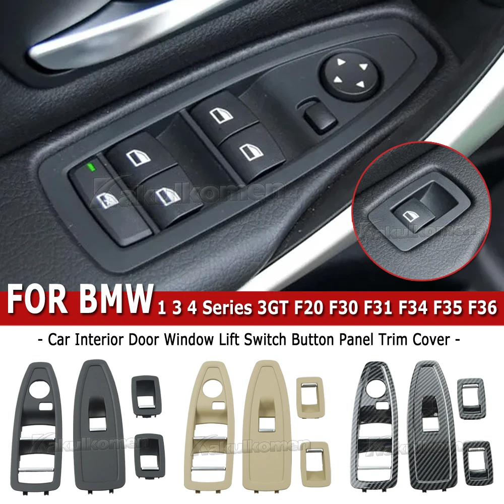 BMW 1 3 4 시리즈 F20 F30 F31 F34 F35 F36용 신형 인테리어 도어 카본 파이버 윈도우 레귤레이터 스위치 패널 트림 커버 교체품