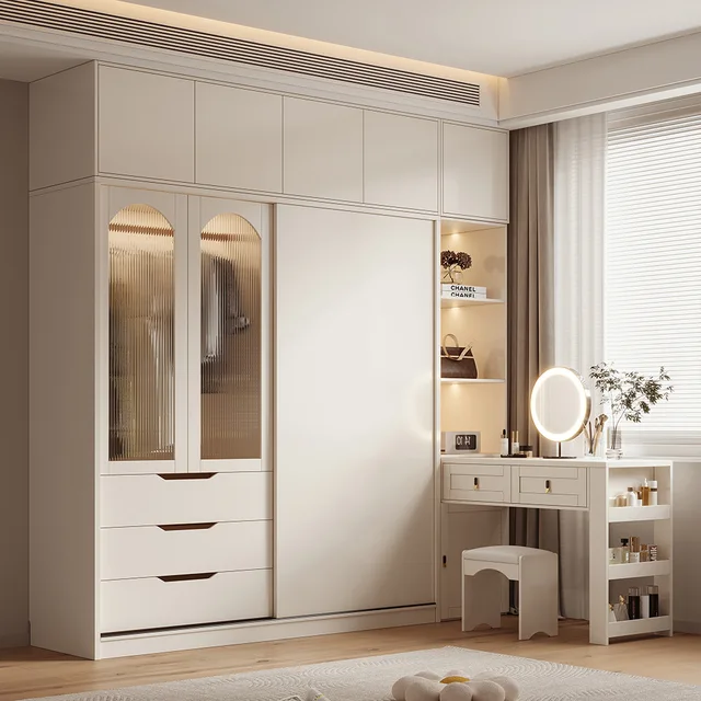 Modern Style Wardrobe, Solid Wood, Sliding Door Wardrobe, Customizable, Quality Hardware, Suitable for Bedroom Hotel 2 Modern Style Wardrobe, Solid Wood, Sliding Door Wardrobe, Customizable, Quality Hardware, Suitable for Bedroom Hotel 2