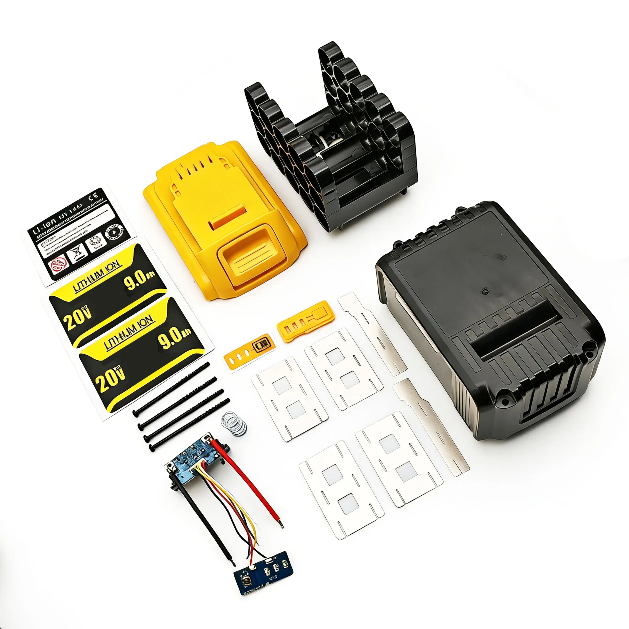 15*18650 리튬 이온 배터리 케이스 BMS PCBA 충전 보호 회로 기판 박스 하우징 DeWalt 18V XR 20V DCB206용