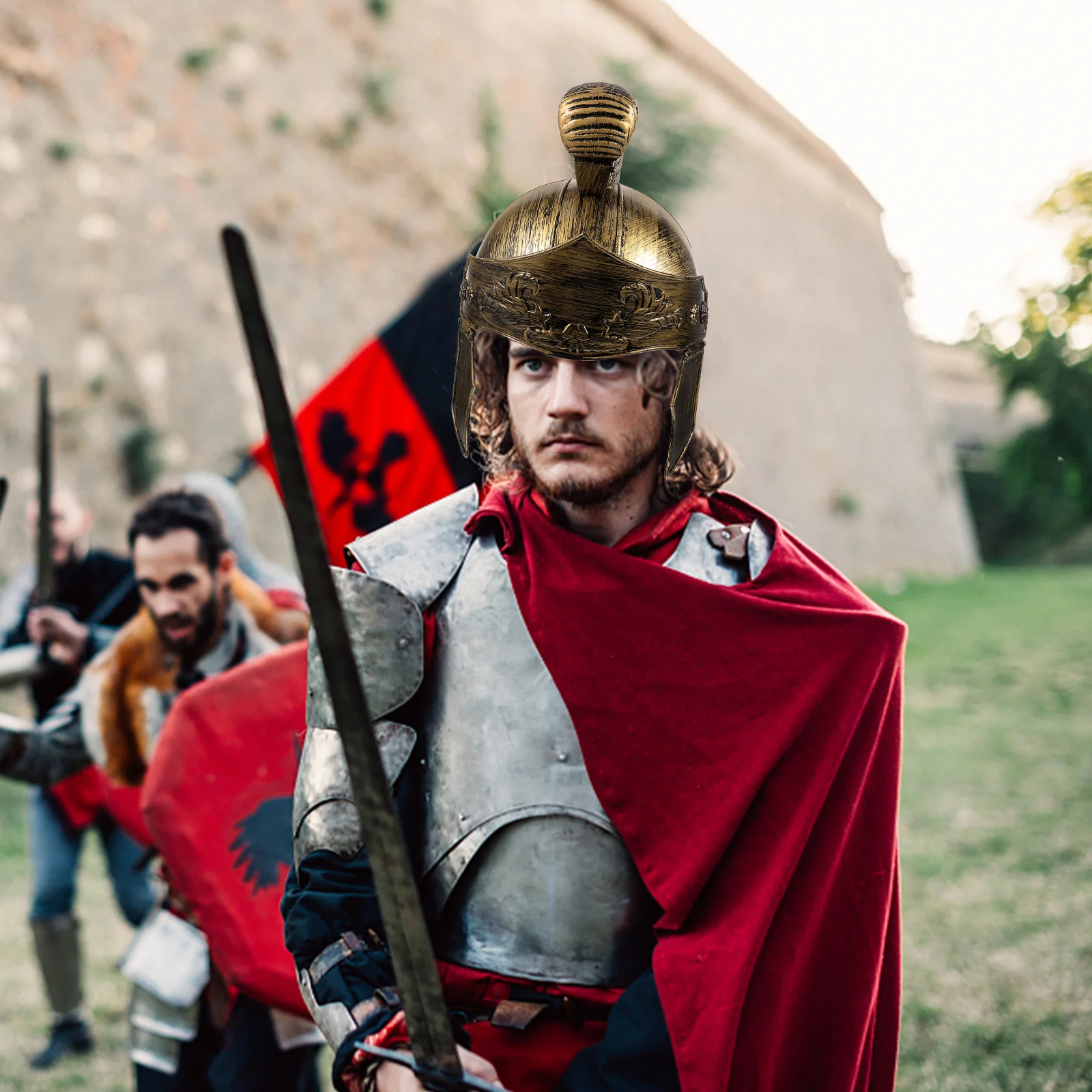 Party Hat Spartan Roman Soldier Lightweight Breathable Headgear for Party