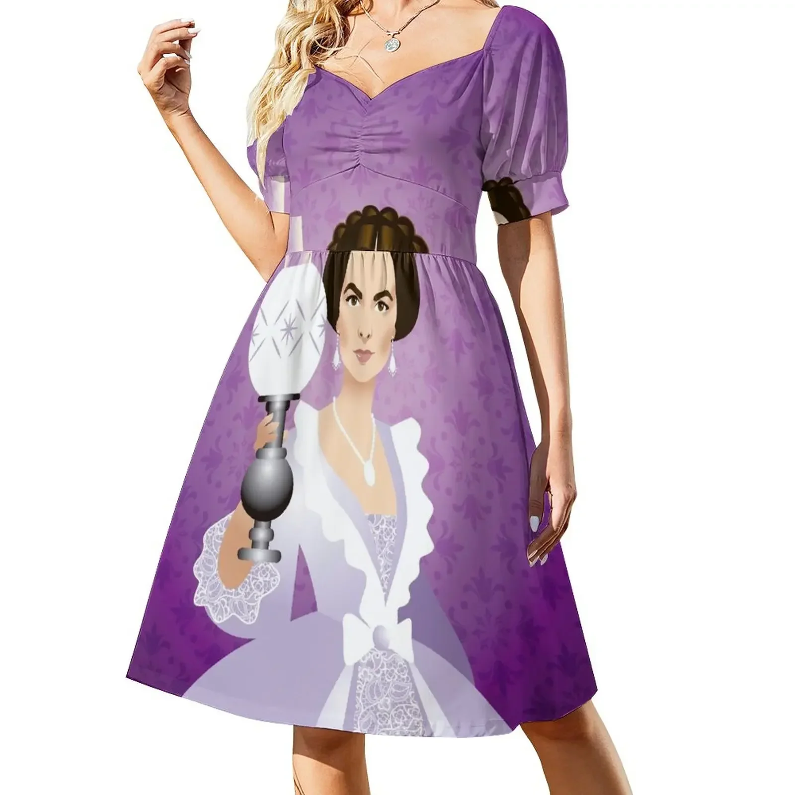 thumbnail image 1 of Vestido de manga corta La Heredera, ropa de mujer, vestido de verano para mujer, vestido de dama de honor para mujer, 1 of 7
