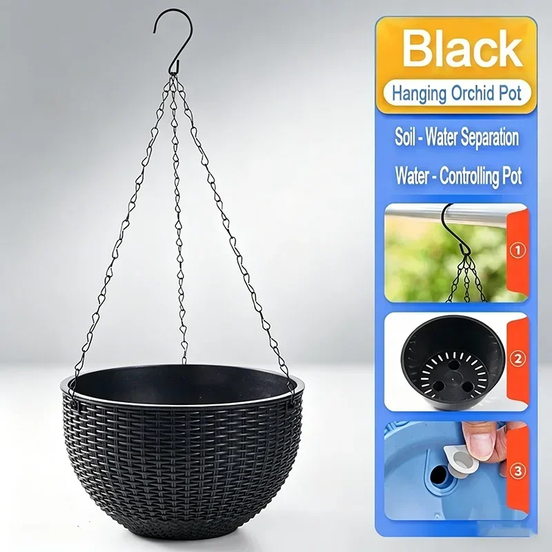 Elegant Outdoor Hanging Planters with Macrame Design