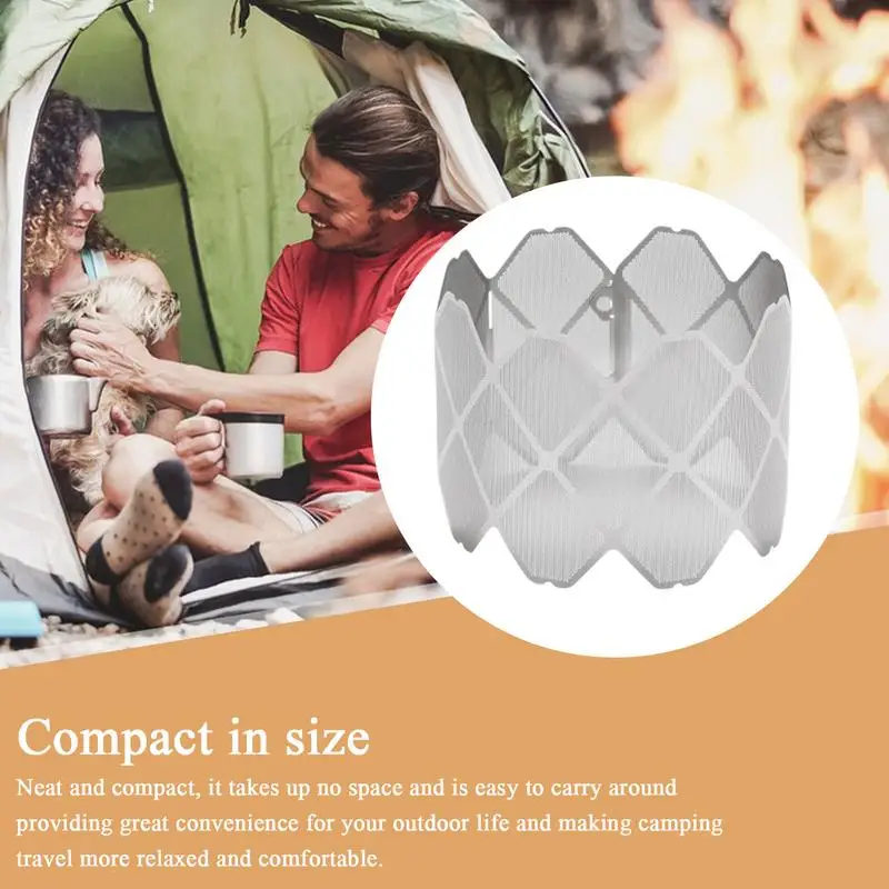 Wind Screen For Camp Stoves Folding Stainless Steel Stove Windshield Portable Wind Blocker Windproof Camping Accessories For