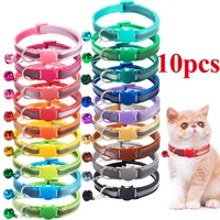 10Pcs Wholesale Cute Cat Collar Personalized Breakaway Reflective Cat Collar Luxury Designer Pink Cat Collars With Bell for Cats 1