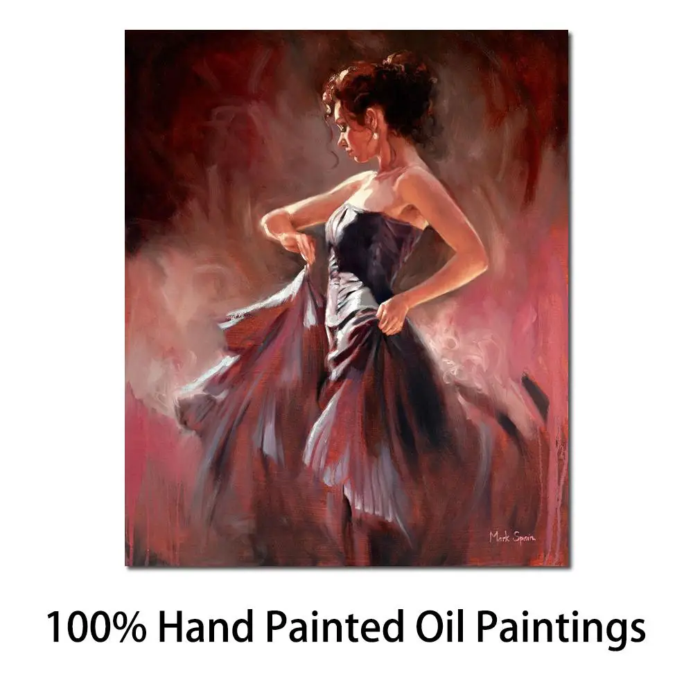 

Figurative Oil Paintings Woman Ready to Dance Abstract Art for Home Decoration Hand-Painted Canvas