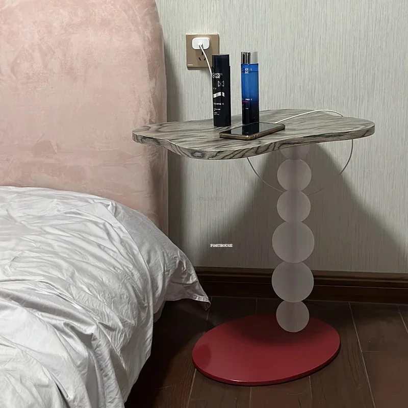 북유럽 디자이너 다리미 커피 테이블, 럭셔리 홈 발코니 사이드 테이블, 창의적인 거실 가구, 프로스트 비드 코너 테이블