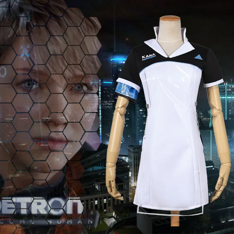 Game Detroit: Become Human Connor KARA Cosplay Costume Adult Women Dress Suit Halloween Outfit Uniform Carnival