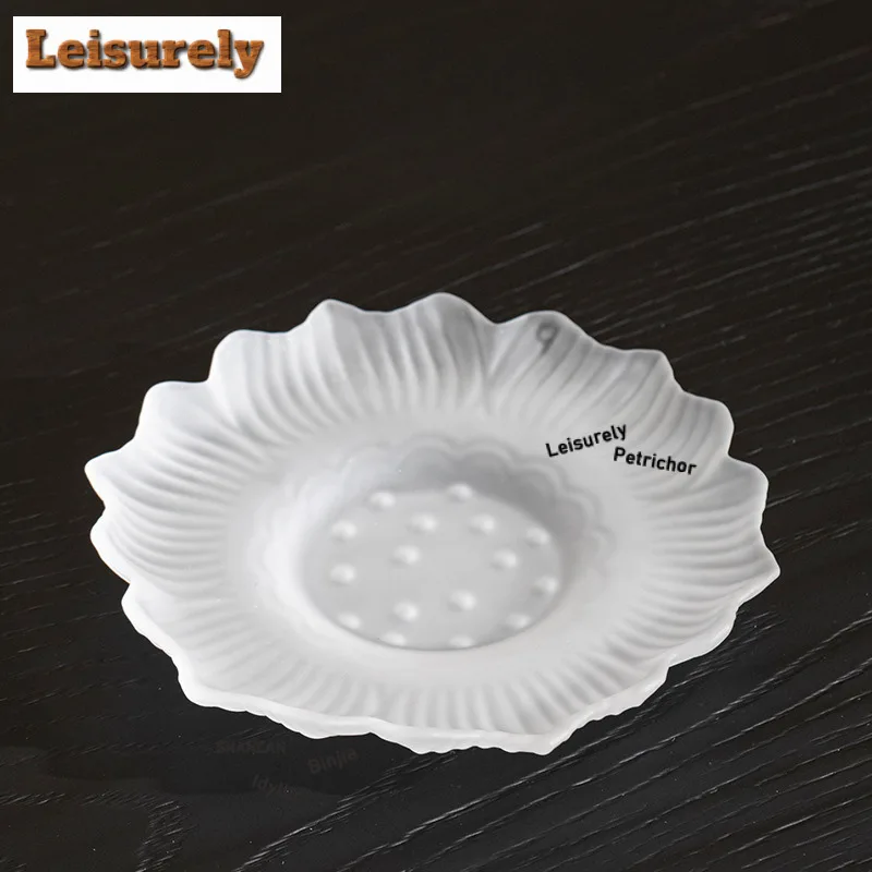 Glass Lotus Pot Bearing Holder Teaware Base Dry Soaking Table Tea Tray Coasters Teaset Accessories Ornaments Fruit Snack Plate
