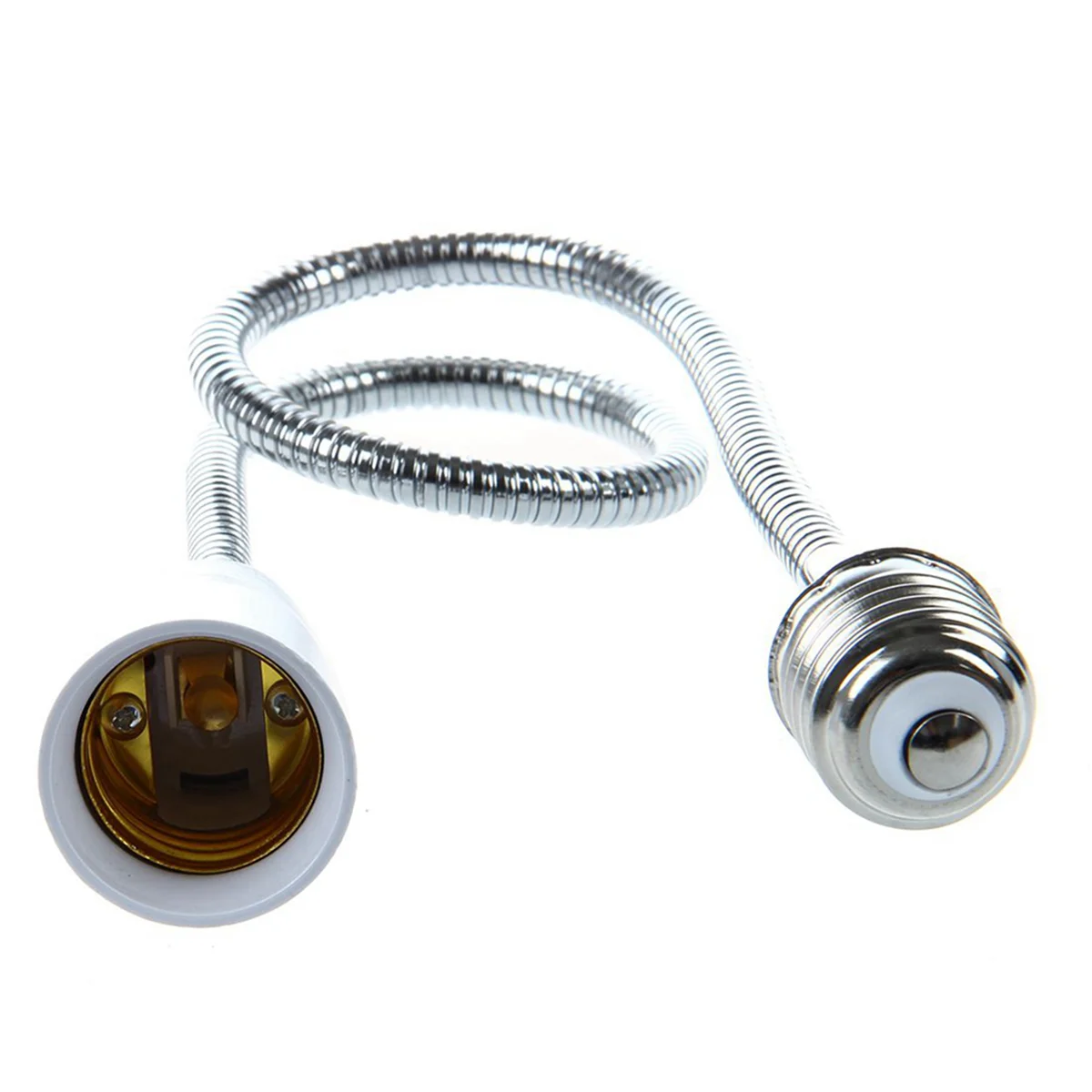 BAAU 3X E27 to E27 Light Lamp Bulb Flexible Extension Adaptor Converter (White,60cm)