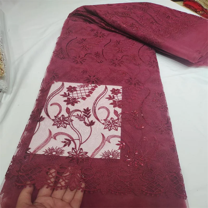 

Red 2024 Heavy Wine Sequins Lace Fabric White With Sequins For Bridal Dress Luxury Evening Dress French Lace 5 Yards White