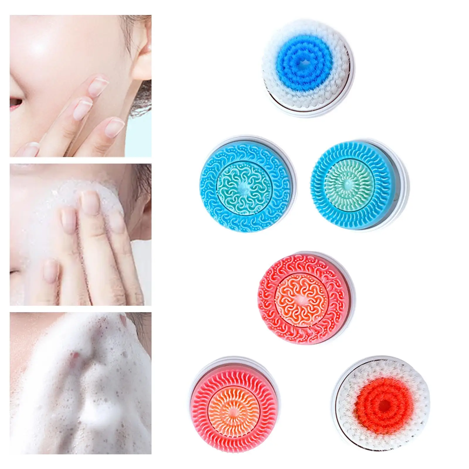 3 Pieces Facial Cleansing Brush Heads, Exfoliating Wash Face Facial Exfoliator Head for Powered  Devices Women Girl Oil images - 6