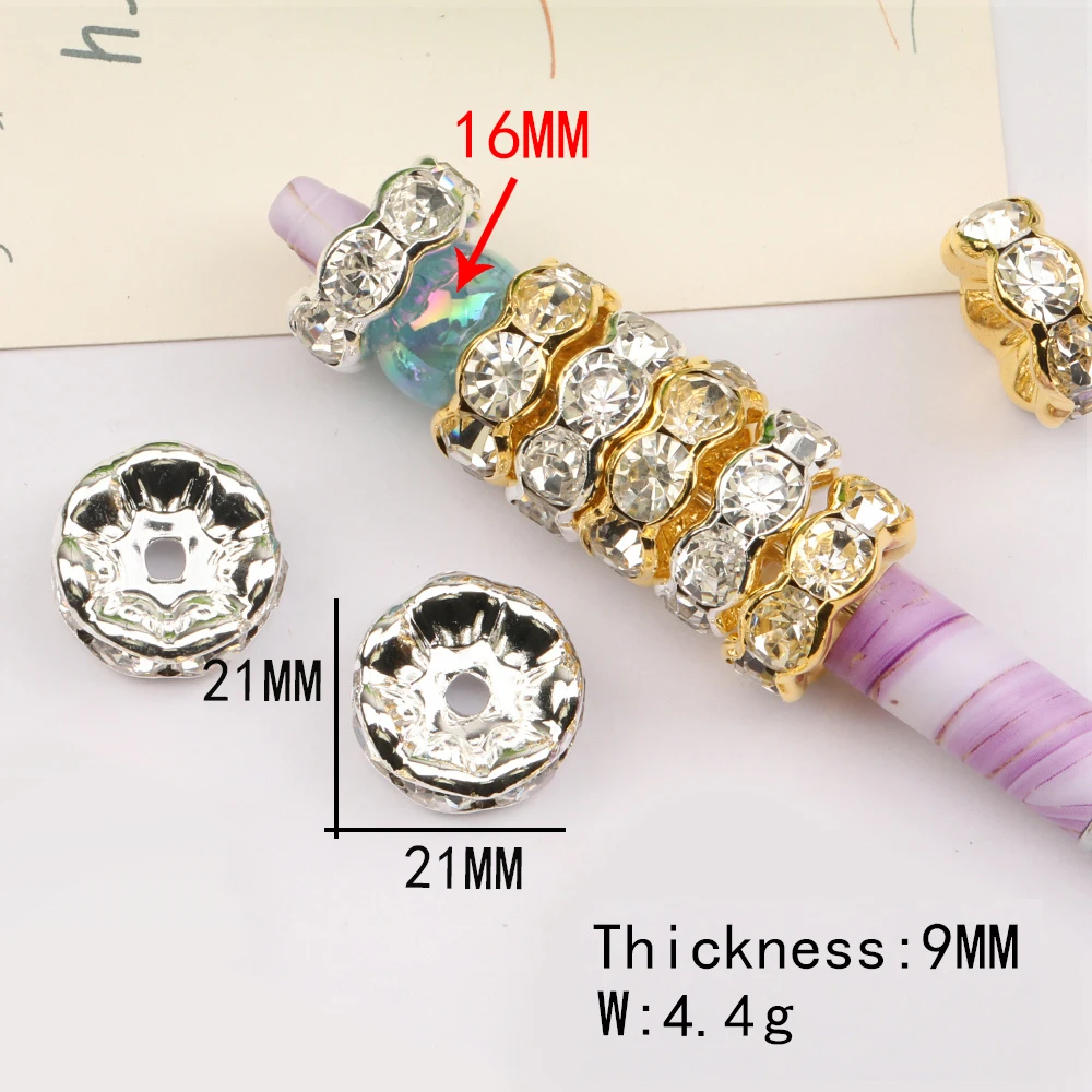 Cordial Design 100Pcs 21*21MM Copper Spacer/Hand Made/Jewelry Findings & Components/Round Shape/DIY Bead Parts/Rhinestone Effect - cordial