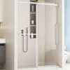 Frameless Shower Glass Door, 60" W x 76" H Sliding Shower Door with 5/16" Glass Door, Seal Strip Handle Smooth Track Shower Door 1