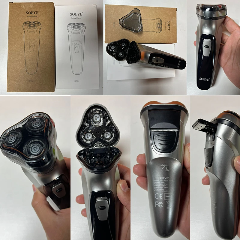 Electric shaver hair trimmer electric razor rotary shaver electrical rotary shaver cordless shaver Electric Shaver for Men Electric Razor SOEYE Shaver for Men 3D Floating Blade Beard Trimmer USB Recharge Hair Cutting Machine